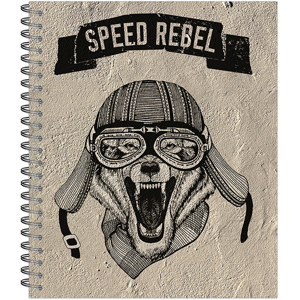 Тетрадь А5 96листов клетка спираль ПОЛИНОМ Байкеры ассорти, арт. 3313-96