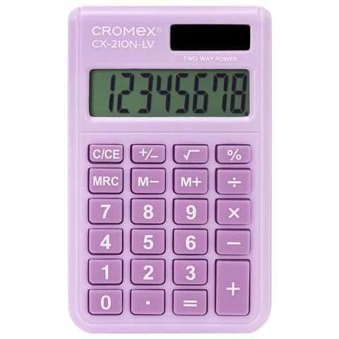 Калькулятор  8 разряд CROMEX CX-210N-LV сиреневый карманный, арт. 273836