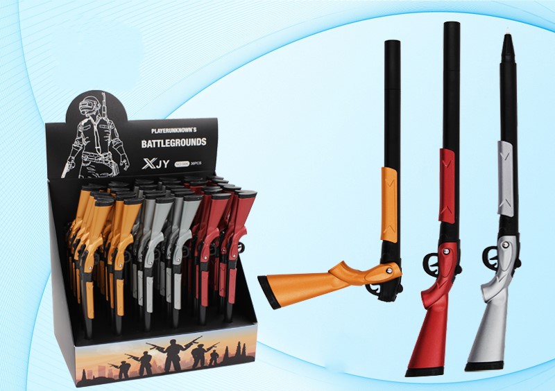 Ручка шариковая синяя фигурная MC BASIR Ружье корпус ассорти , арт. 98К/GP1109-1