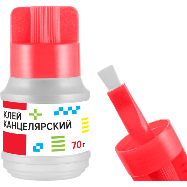 Клей канцелярский 70гр с кисточкой deVENTE, арт. 4040100