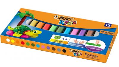Пластилин  12цветов Мягкий 120гр Kids BIC, арт. 947713