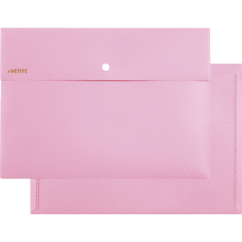 Папка конверт на кнопке А4 350мкм deVENTE Pastel карман розовая, арт. 3071853