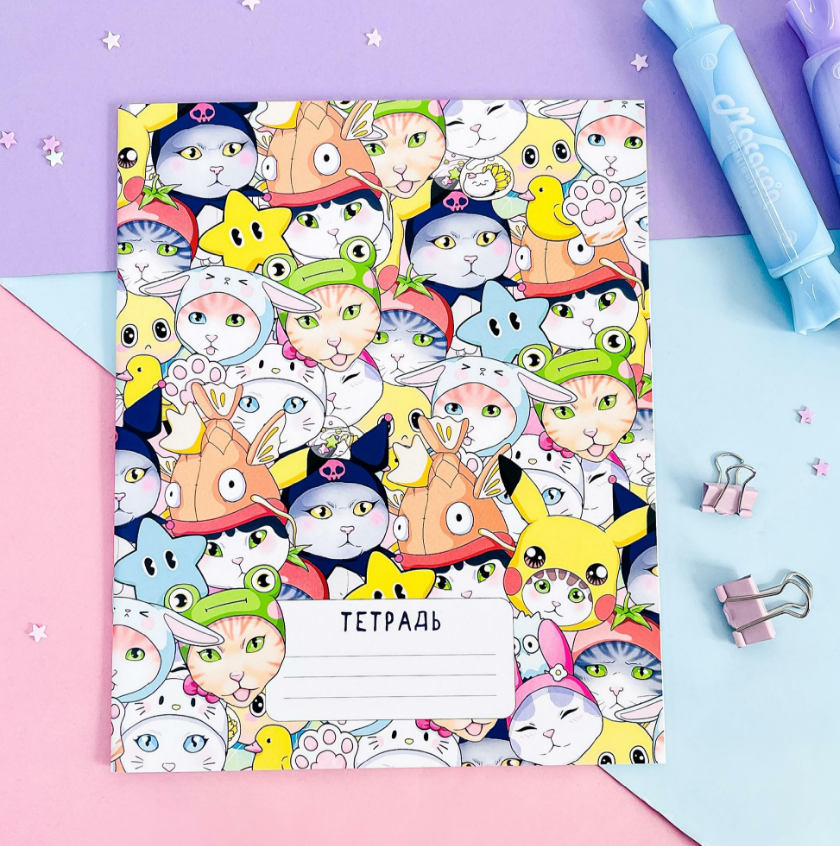 Тетрадь А5 18л клетка SWEETCAT Котики Sweet, арт. ТРК-208