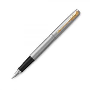 Ручка подарочная PARKER Jotter Core F63 Stainless Steel GT перьевая (M) корпус сталь/хром футляр, арт. 2030948