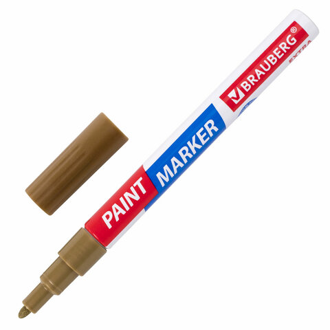 Маркер краска лаковый золотой 2мм BRAUBERG Extra корпус металлический , арт. 151972
