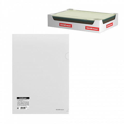 Папка уголок жесткий А4 120мкр ЕRICH KRAUSE Fizzy Clear прозрачная, арт. 50150/53312