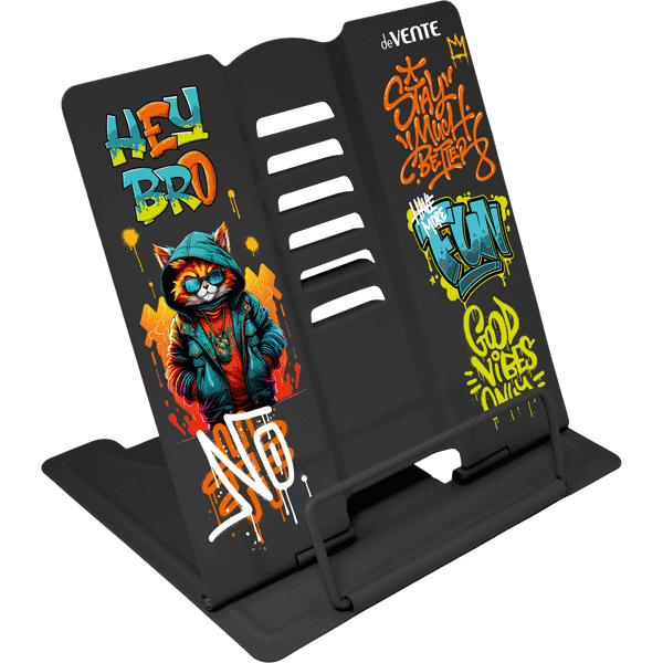 Подставка для книг с упором металлическая deVENTE Hey Bro 200*190 черная, арт. 8063407