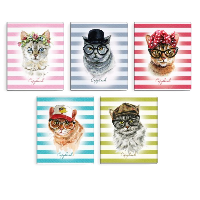 Тетрадь А5 48л клетка ФЕНИКС Мистер и миссис Кот ассорти, арт. 49538