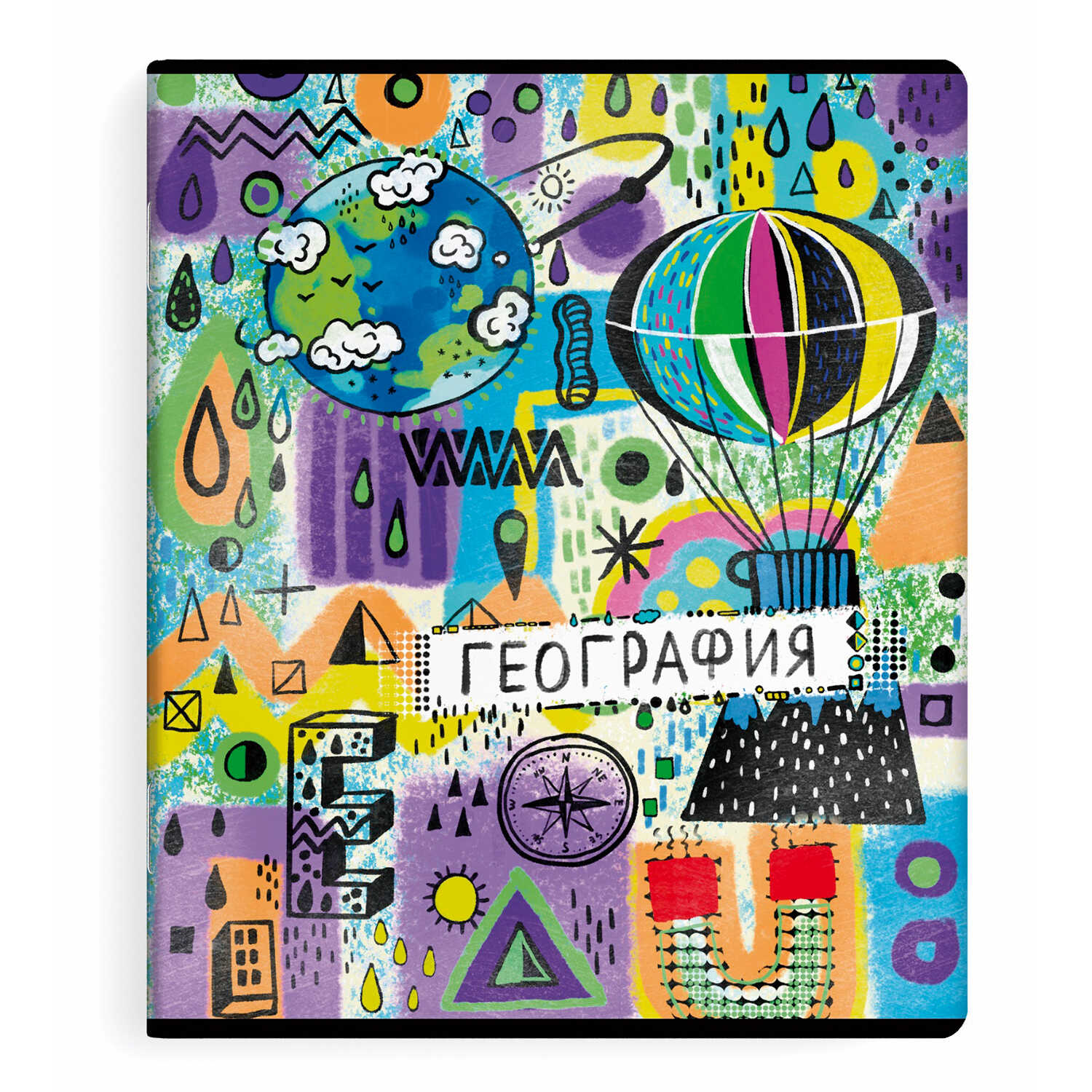 Тетрадь предметная Георафия 48листов клетка ФЕНИКС Граффити, арт. 60479