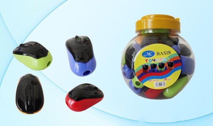 Точилка фигурная с контейнером MC BASIR Компьютерная мышка ассорти, арт. MC-2778