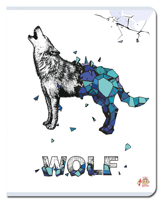 Тетрадь А5 48л клетка FINE BOOKS Wolf Stone, арт. FB280
