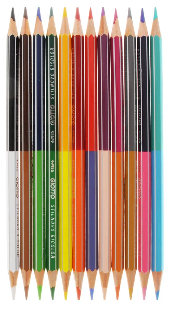 Карандаши цветные 12цветов GIOTTO Stilnovo Bicolor Ast двухсторонние, арт. 256900