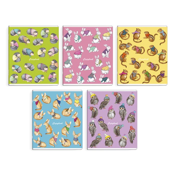 Тетрадь А5 48л клетка ФЕНИКС Зверята в одежде ассорти, арт. 51958