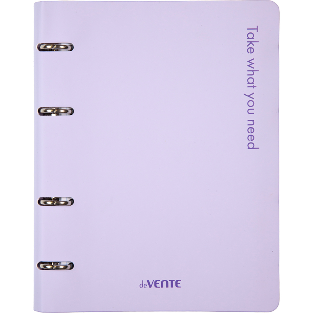 Тетрадь А5  80л кл на кольцах deVENTE Take what you need искусственная кожа сиреневая, арт. 2057607