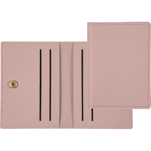 Визитница на 4отделения deVENTE Casual на кнопке иск кожа светло-розовая, арт. 1020425