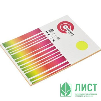Бумага для офисной техники цветная А4 75г/м2 набор 5цв 100л неон COLOR CODE, арт. 569701