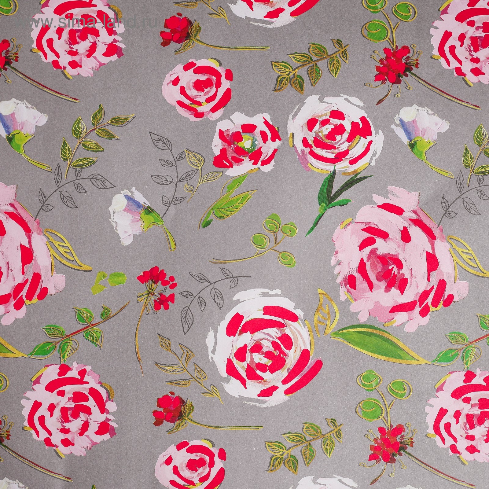 Бумага упаковочная крафт 50*70 Flower Paradise ДАРИТЕ СЧАСТЬЕ, арт. 3949131