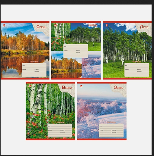 Тетрадь А5 12листов линия UNNIKA Времена года, арт. ТЛ125065
