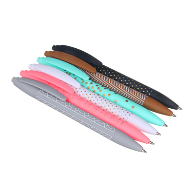 Ручка шариковая синяя 0,7 CLIP STUDIO корпус с рисунком soft-touch, арт. 626-040