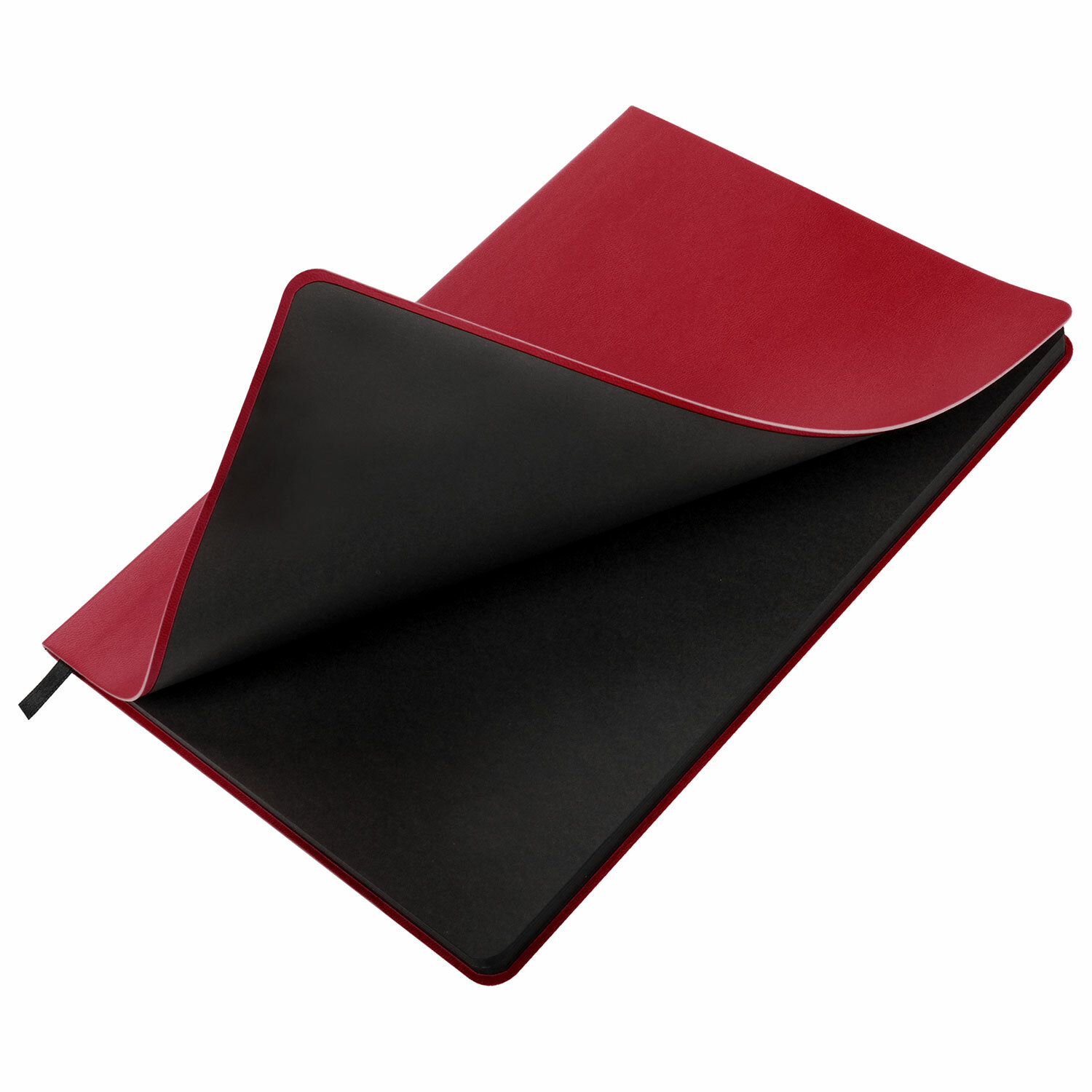 Блокнот Бизнес В5 80л клетка BRAUBERG Metropolis Mix интегральная обложка искуственная кожа черный срез красный, арт. 113312