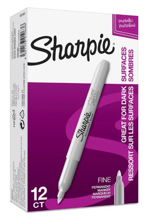 Маркер перманентный серебряный круглый 1мм SHARPIE Fine Metallic, арт. 1891063