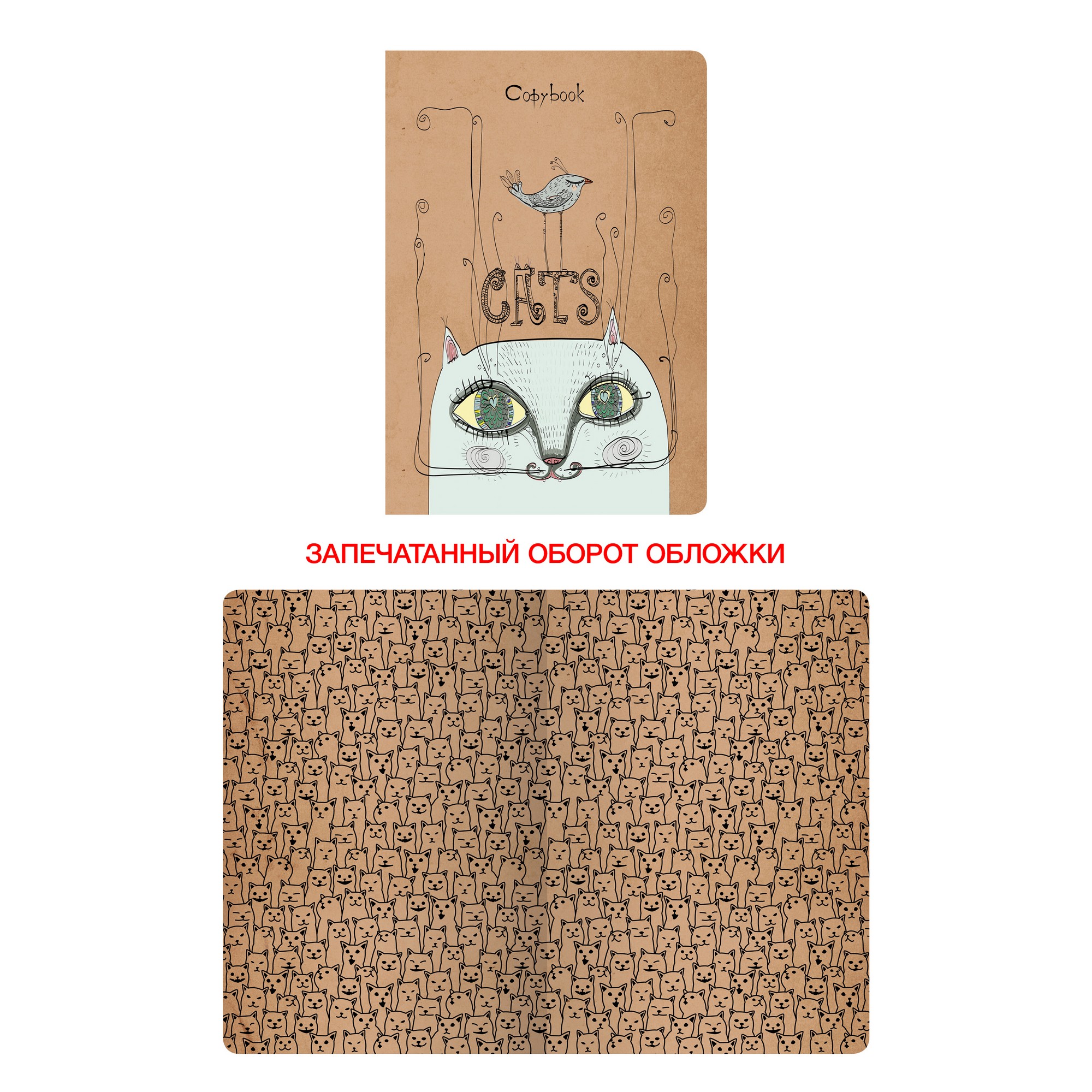 Тетрадь А5 48л клетка LISTOFF Друзья крафт обложка, арт. ТКК486889