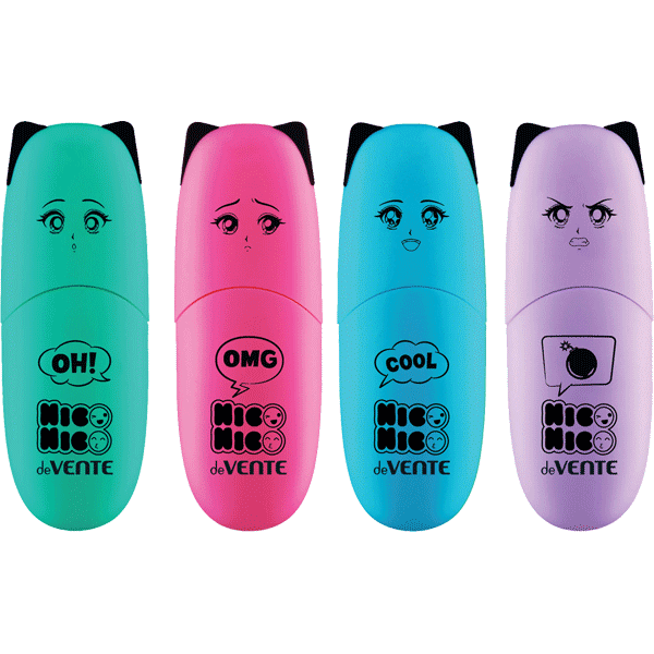 Набор текстовых маркеров 4цв deVENTE NicoNico мини, арт. 5045335