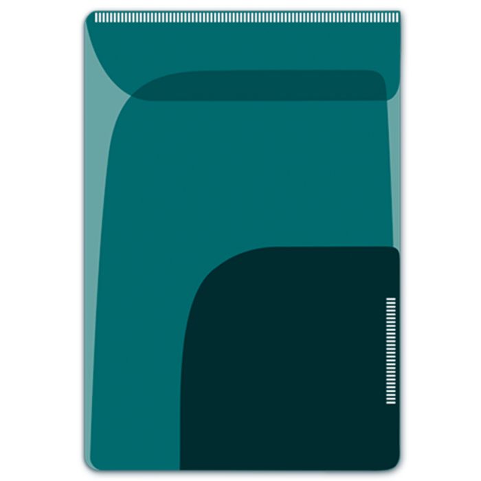 Папка уголок жесткий А7 2отделения ФЕНИКС с липким слоем бирюзовый/черный 2шт/уп, арт. 46729