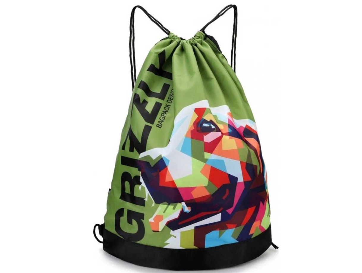 Мешок для обуви GRIZZLY салатовый, арт. ОМ-91-10