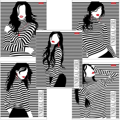 Тетрадь А5 48л клетка ХАТБЕР Удивительные девушки ассорти, арт. 48Т5В1