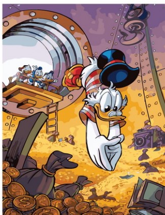 Картина по номерам с акриловыми красками 40*50 Скрудж Макдак золото NN, арт. GX43598