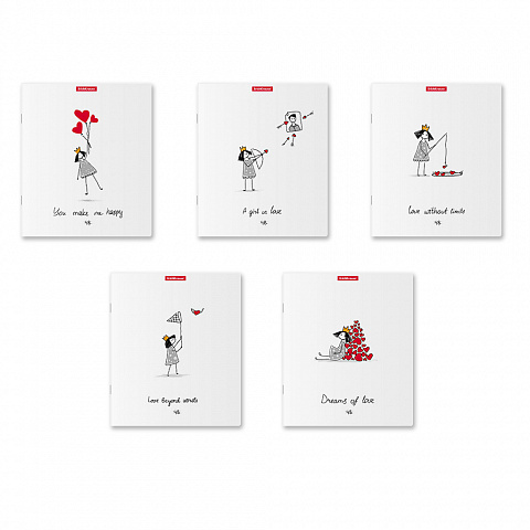 Тетрадь А5 48л клетка ERICH KRAUSE Dreams of Love ассорти, арт. 52952