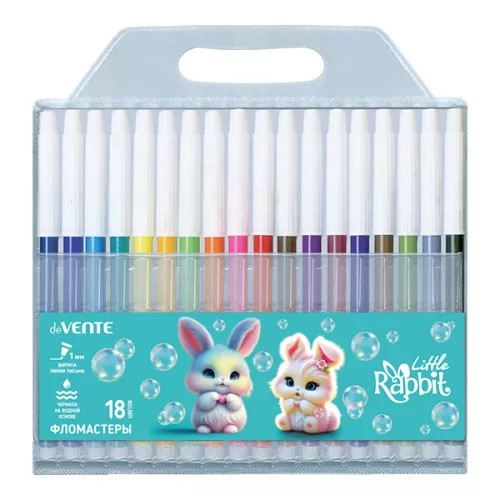 Фломастеры 18цветов deVENTE Little Rabbit, арт. 5082622