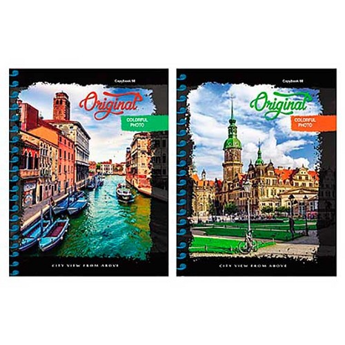 Тетрадь А5 60л клетка спираль ПРОФ-ПРЕСС Яркие города ассорти, арт. 60-1618