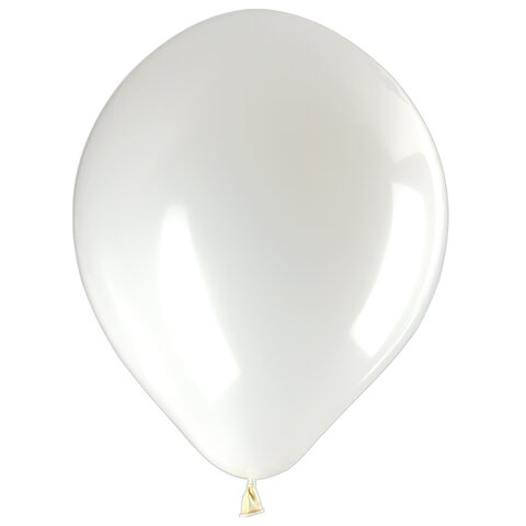 Шар латексный 10"(25см) Белый ЗОЛОТАЯ СКАЗКА  , арт. 105000