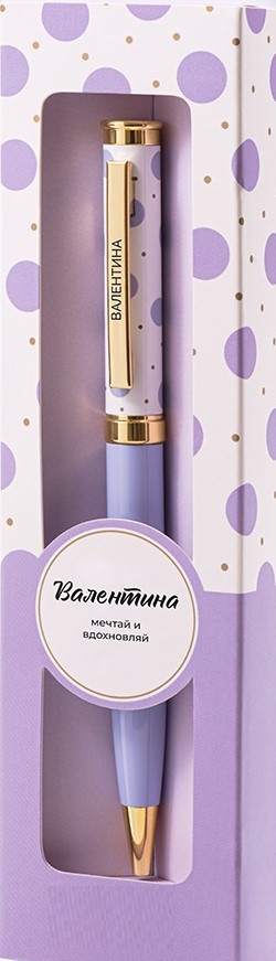 Ручка подарочная шариковая синяя BE HAPPY Акцент Валентина поворотный механизм , арт. 38