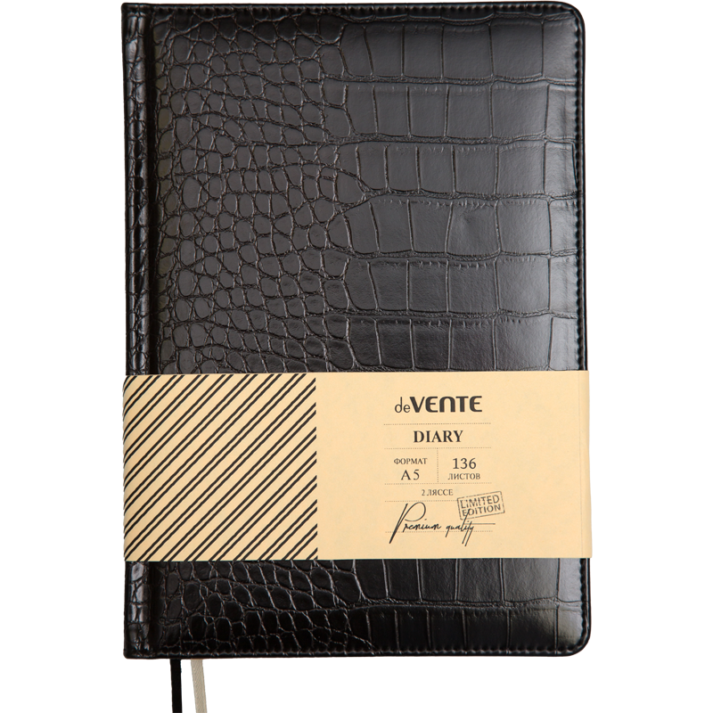 Ежедневник недатированный А5 deVENTE Belcanto кремовый блок искусственная кожа черный, арт. 2234501