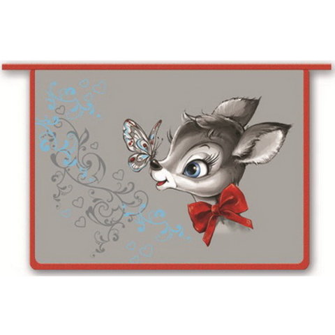 Папка для тетрадей А4 на молнии ФЕНИКС Олененок с бантиком, арт. 40570