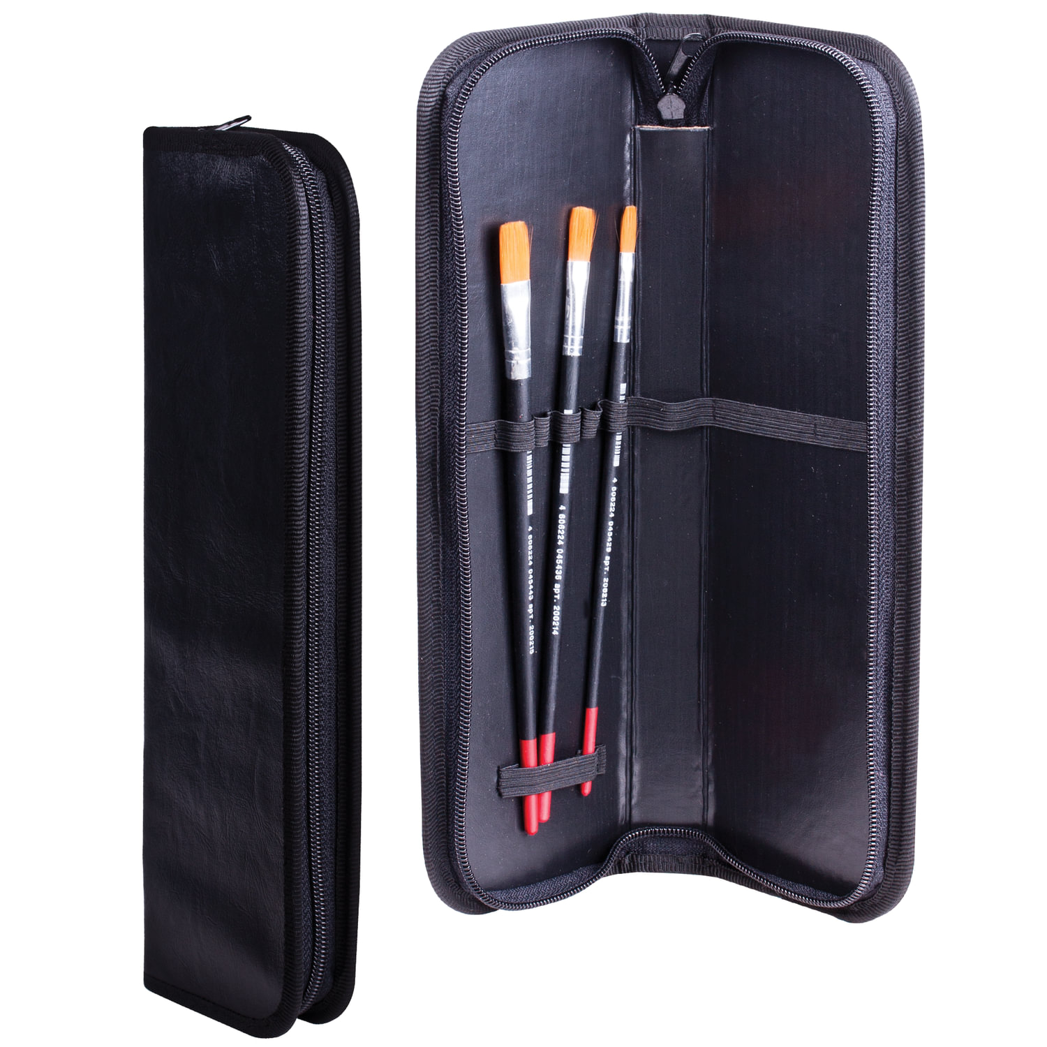 Пенал для кистей ПЧЕЛКА кожзам черный, арт. ФК-1/ ФК-1/2