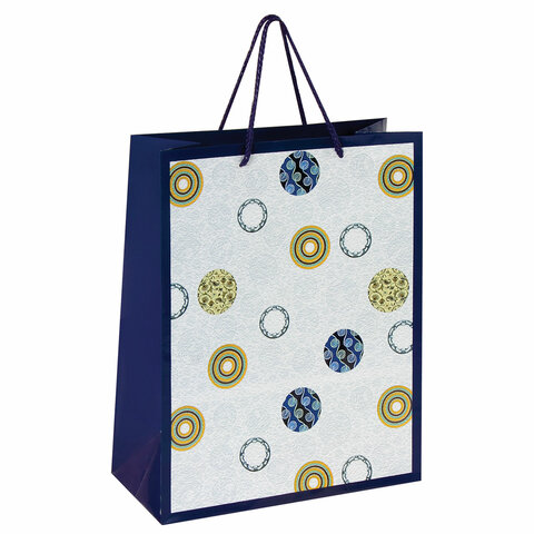 Пакет подарочный 26*32 ЗОЛОТАЯ СКАЗКА Кольца и круги , арт. 606602