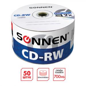 Диск CD-RW SONNEN 4-12x 700Mb Bulk, арт. 512578