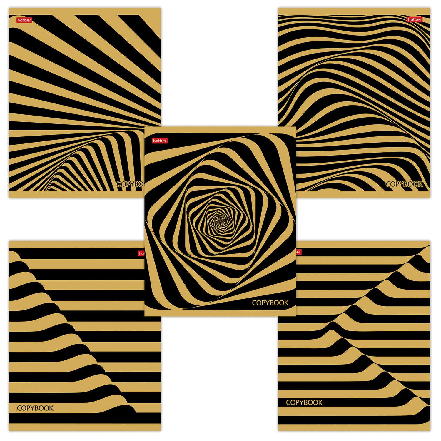 Тетрадь А5 48л клетка ХАТБЕР Золотая иллюзия ассорти, арт. 48Т5фВ1