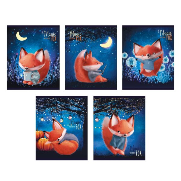 Тетрадь А5 48л клетка LISTOFF Magic FOX ассорти, арт. ТКБ488249