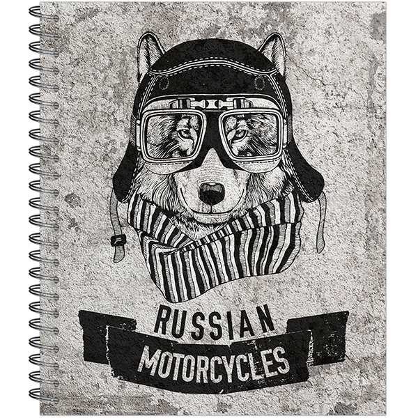 Тетрадь А5 96листов клетка спираль ПОЛИНОМ Байкеры ассорти, арт. 3313-96