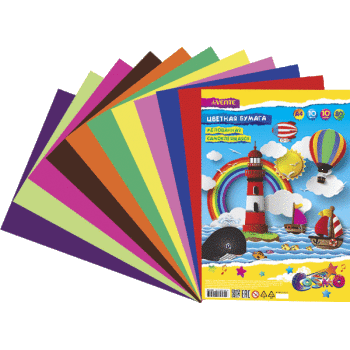 Бумага цветная самоклеящаяся мелованная А4 10цв 10л deVENTE, арт. 8040800