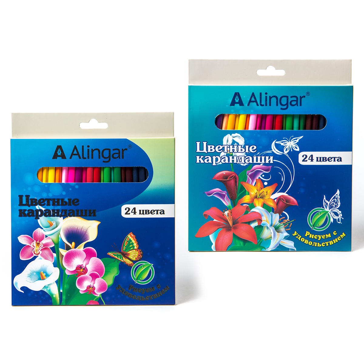 Карандаши цветные 24цвета ALINGAR Фантазия трехгранные, арт. AL4392-24
