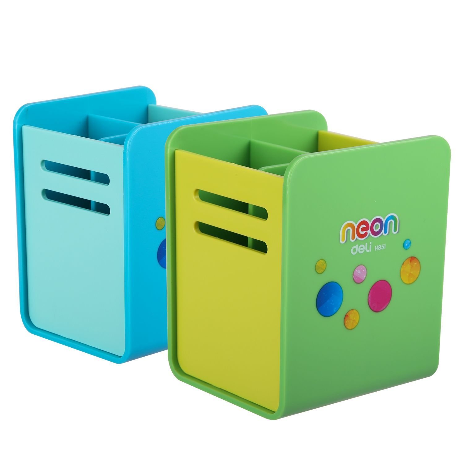 Подставка для письменных принадлежностей 4 отделения DELI Neon ассорти, арт. EH85104