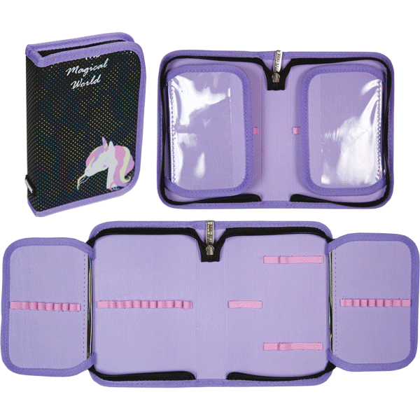 Пенал 1 отделение deVENTE Magic Unicorn искусственная кожа с двумя откидными планками, арт. 7015336