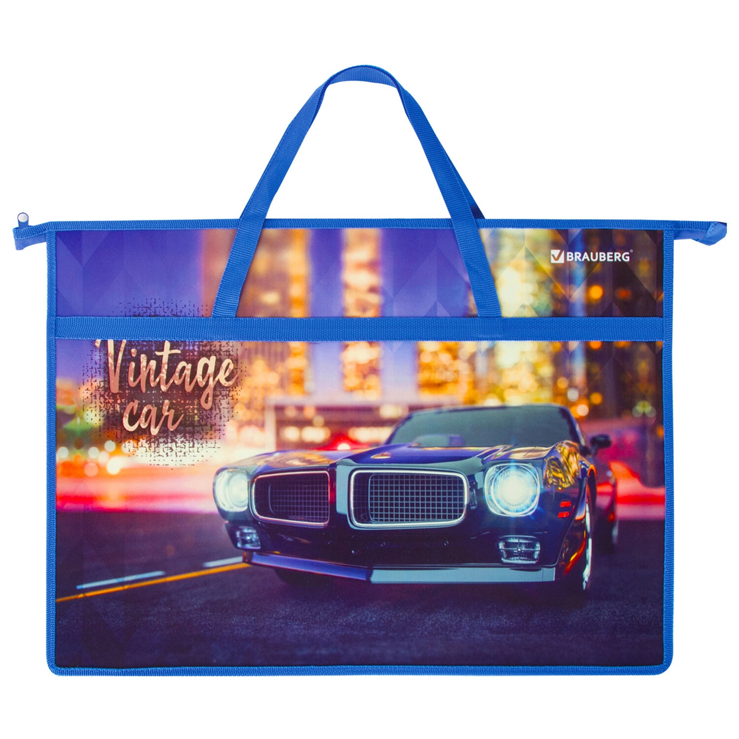 Папка для чертежей и рисунков с ручками пластиковая А3 BRAUBERG Ретро, арт. 228199