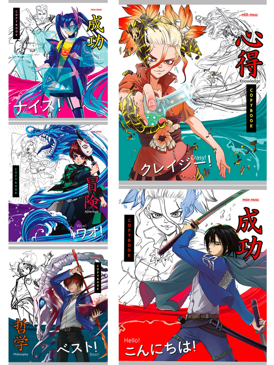 Тетрадь А5 48листов клетка ПРОФ-ПРЕСС Аниме, арт. 48-3998